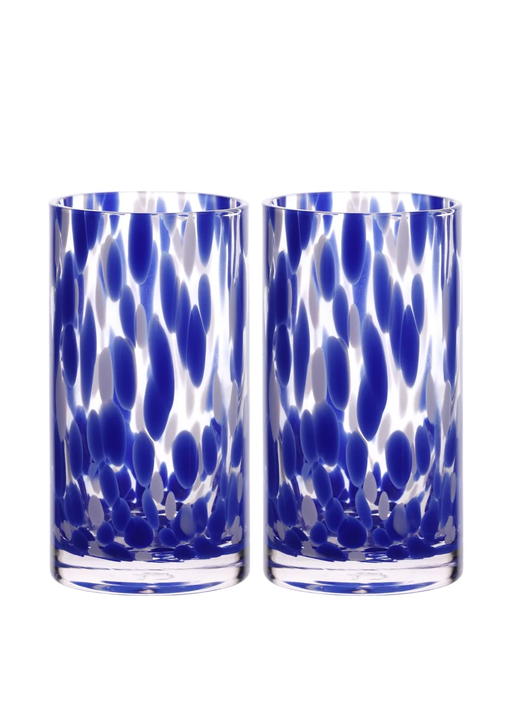 Hestia Blue Tortoise Shell Hi Ball Glasses Set of 2 - One Size Image 1