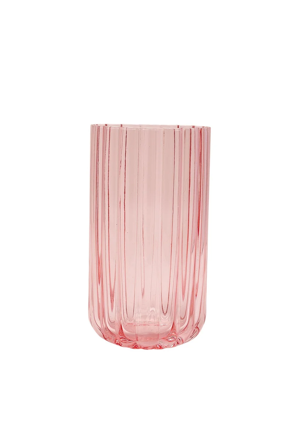 Hestia Bright Pink Scalloped Glass Tumblers Large Set of 2 - One Size Image 3