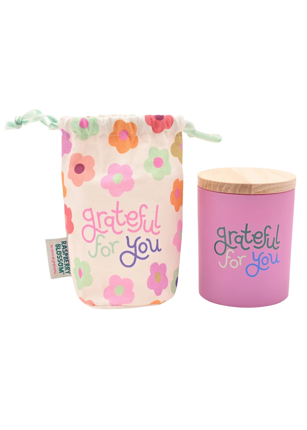Raspberry Blossom Pink Fragranced Candle In A Pouch Grateful For You - One Size Image 2
