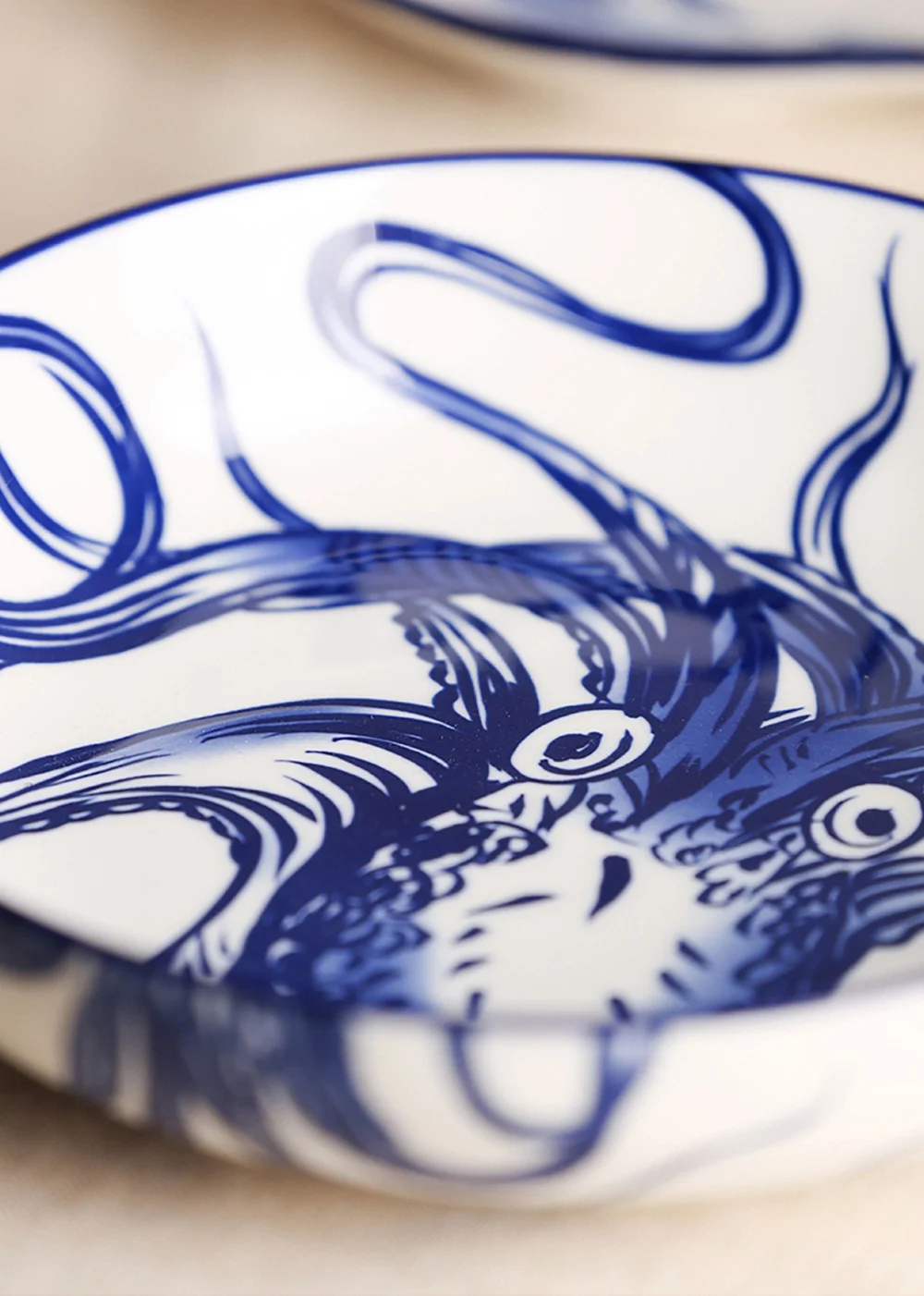 Hestia Blue Salad Bowl Octopus Design - One Size Image 4