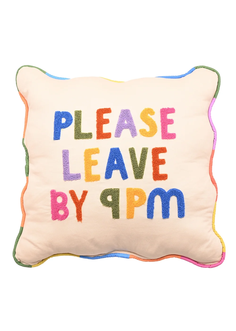 Raspberry Blossom Multi-Coloured Cushion Please Leave By 9 40x40cm - 40cm x 40cm Image 2