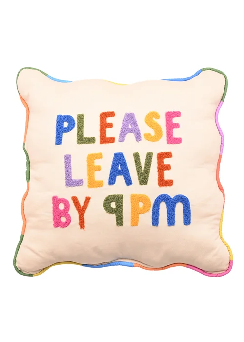 Raspberry Blossom Multi-Coloured Cushion Please Leave By 9 40x40cm - 40cm x 40cm Image 2