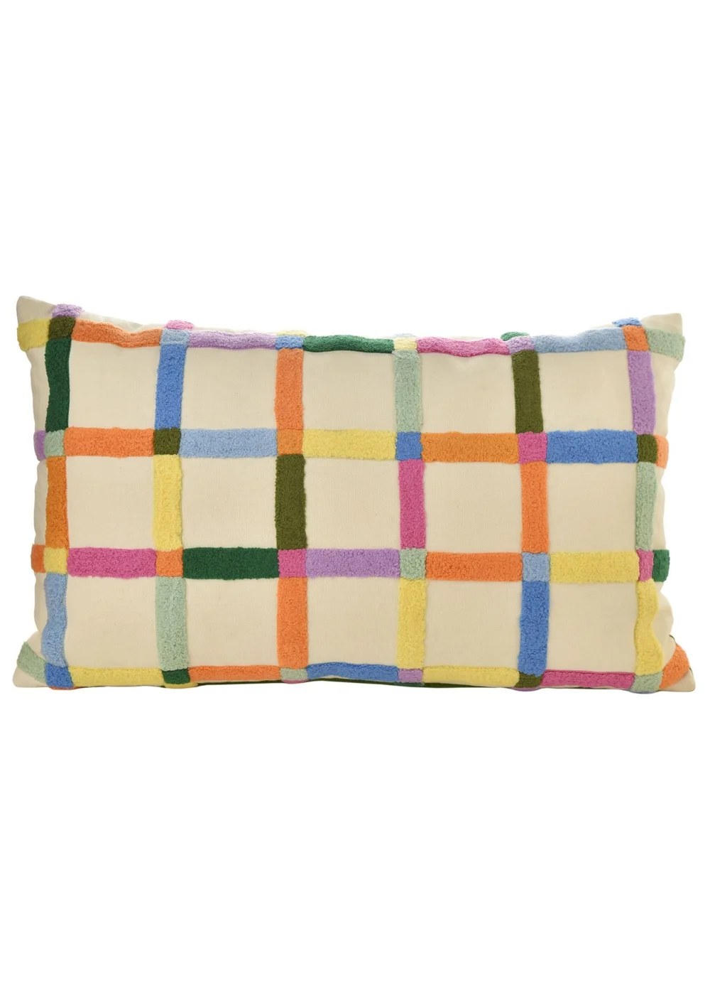 Raspberry Blossom Rectangular Tufted Cotton Patterned Cushion 30x48cm - One Size Image 2
