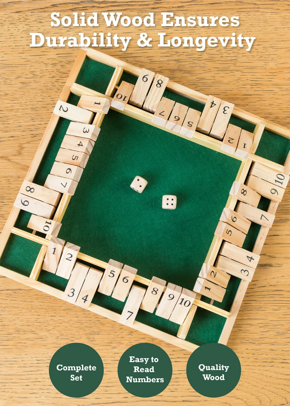 Toyrific 4 Player Shut The Box Brown - One Size Image 5