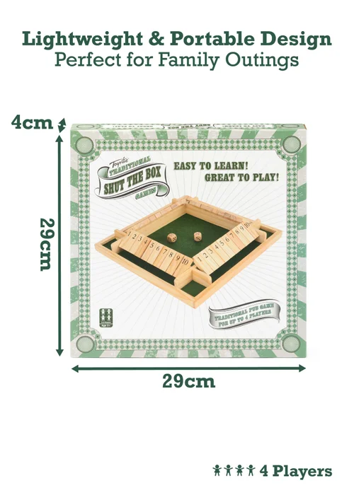 Toyrific 4 Player Shut The Box Brown - One Size Image 4
