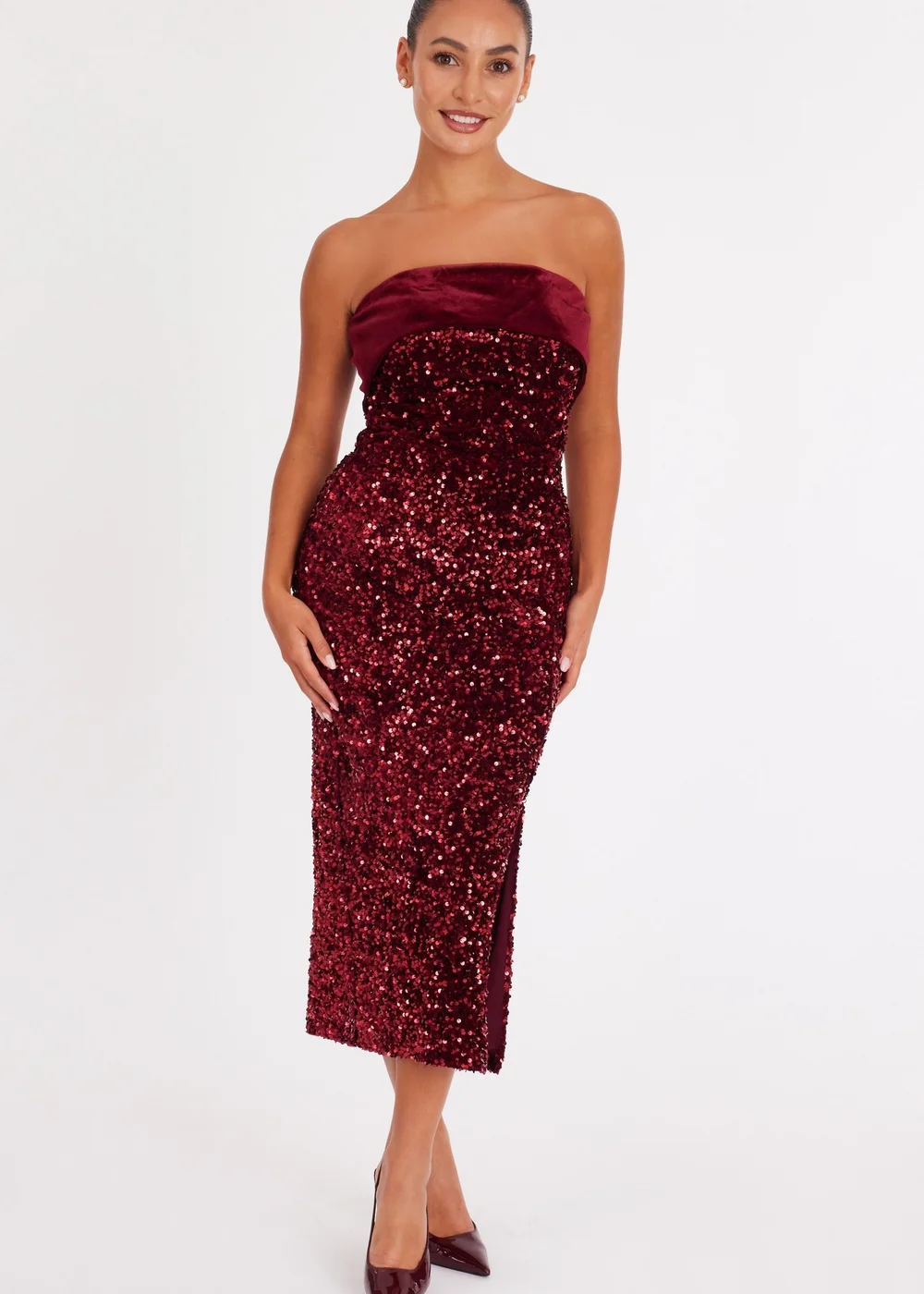 quiz burgundy sequin dress Womens Dresses Debenhams Red Sparkly Dress Burgundy Quiz Sequin Midaxi Dress Debenhams