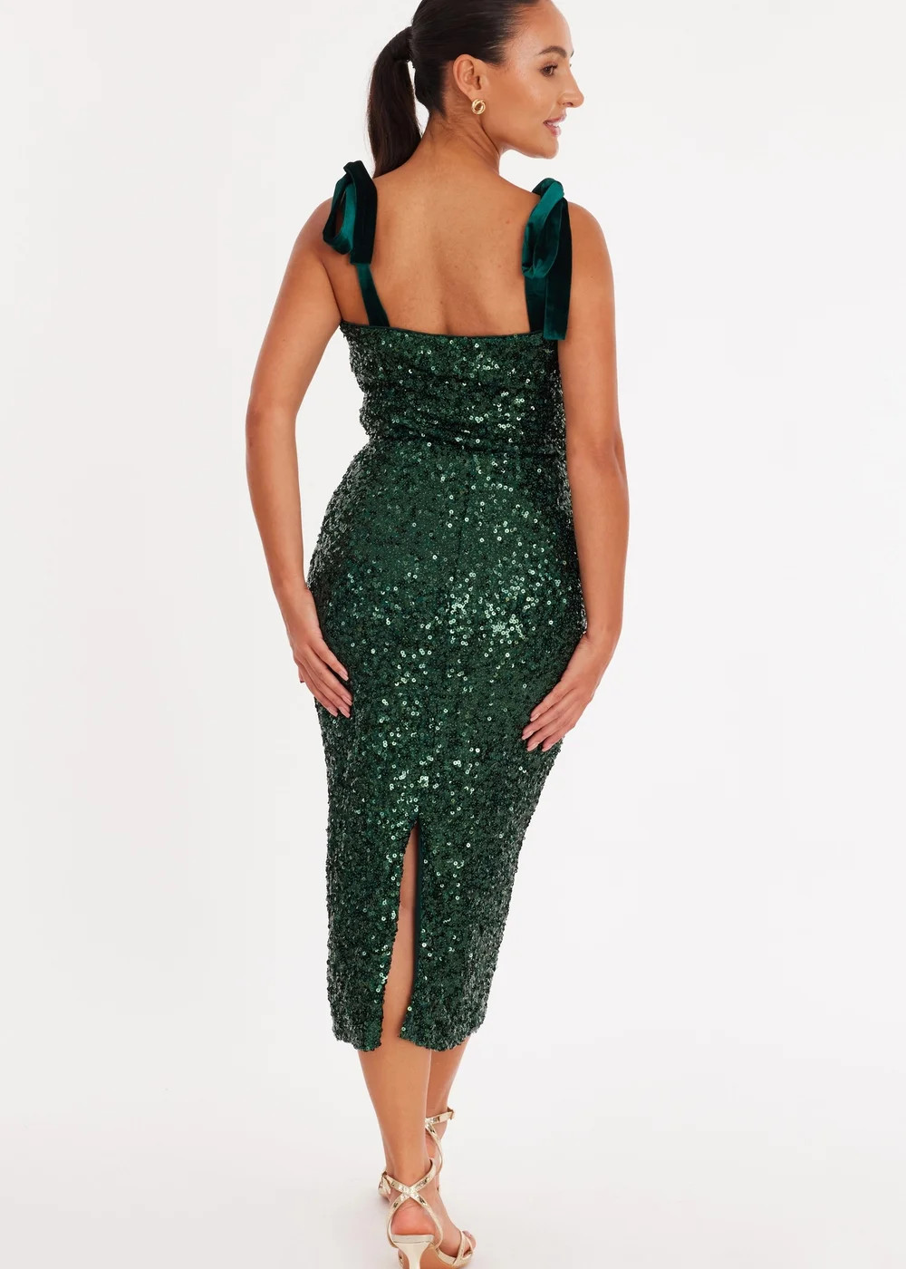 quiz green dress sequin Brillo Bardot Quiz Green Bardot Embellished Maxi Dress Bardot Bustier Sequin Maxi Dress Green