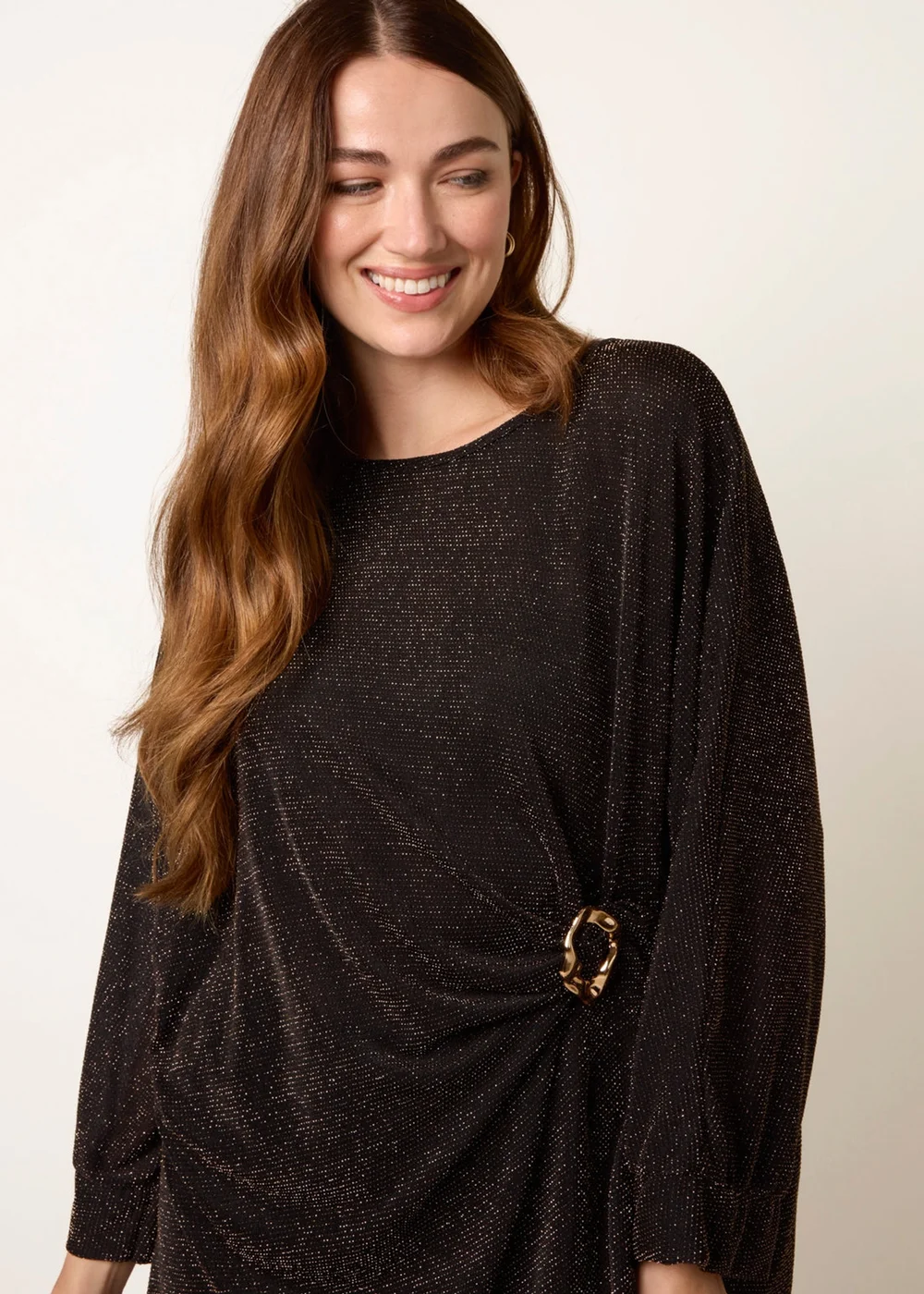Blue Vanilla Black Buckle Metallic Top - One Size Image 3