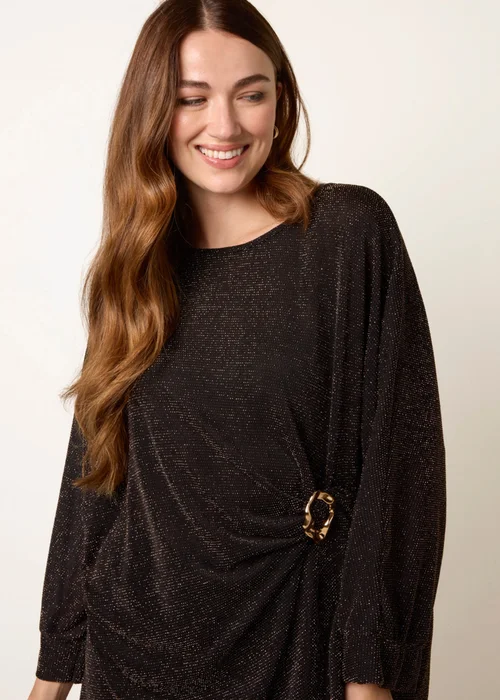 Blue Vanilla Black Buckle Metallic Top - One Size Image 3