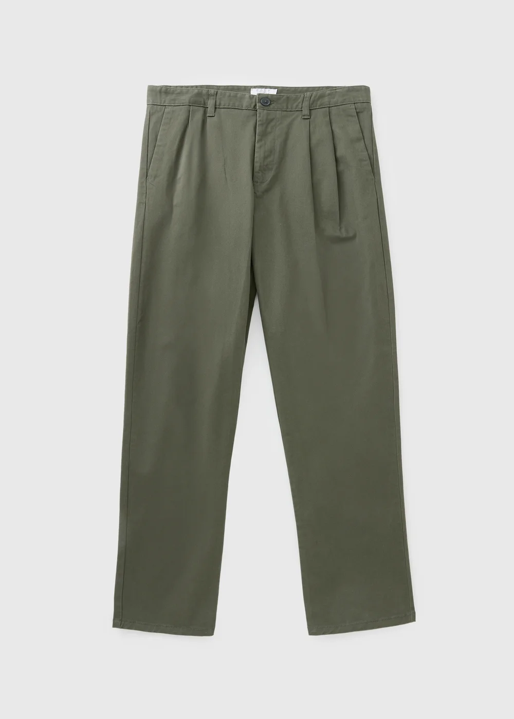 Khaki Pleated Chinos - 32 R Image 4