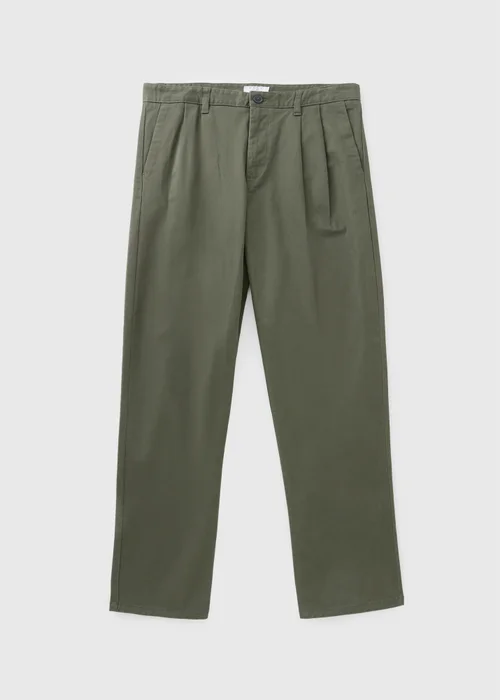 Khaki Pleated Chinos - 32 R Image 4