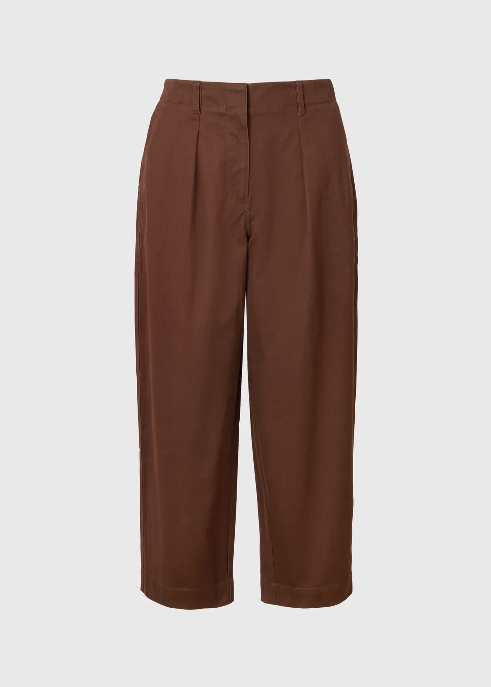 Chocolate Brown Culotte Barrel Trousers - 8 S Image 4