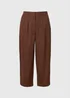 Chocolate Brown Culotte Barrel Trousers - 8 S Image 4