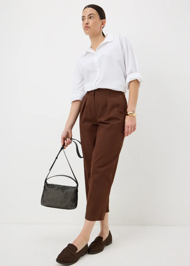 Chocolate Brown Culotte Barrel Trousers