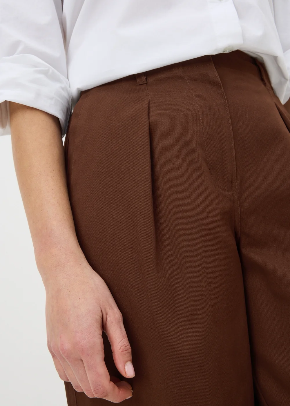 Chocolate Brown Culotte Barrel Trousers - 8 S Image 2