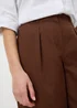 Chocolate Brown Culotte Barrel Trousers - 8 S Image 2