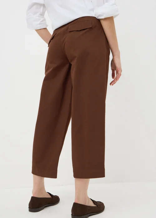 Chocolate Brown Culotte Barrel Trousers - 8 S Image 3