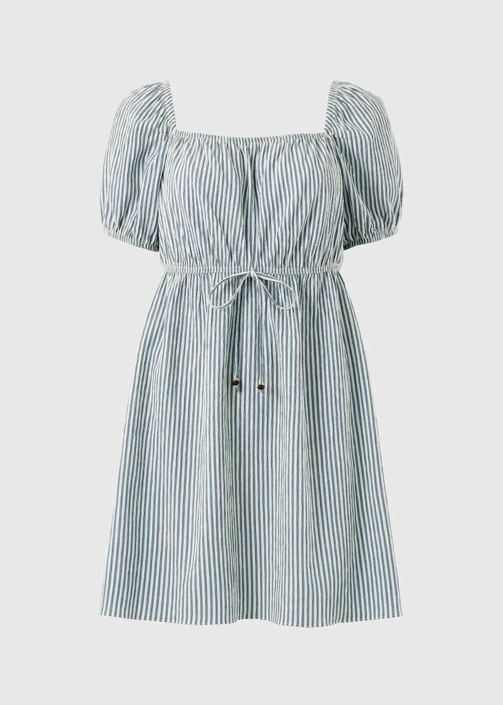 Blue Stripe Milkmaid Mini Dress - 24 Image 4