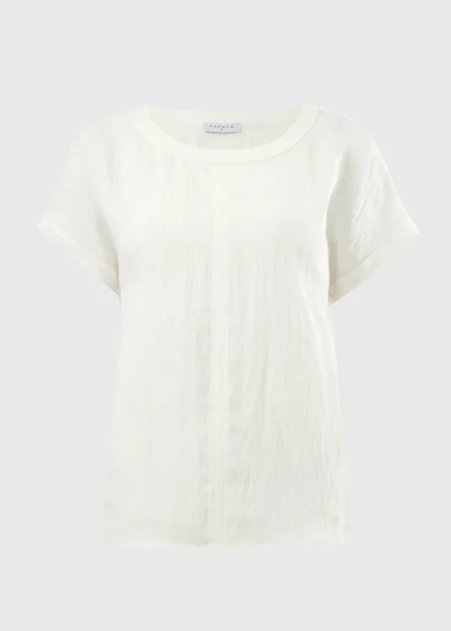 Cream Textured Box Top Blouse - 28 Image 2