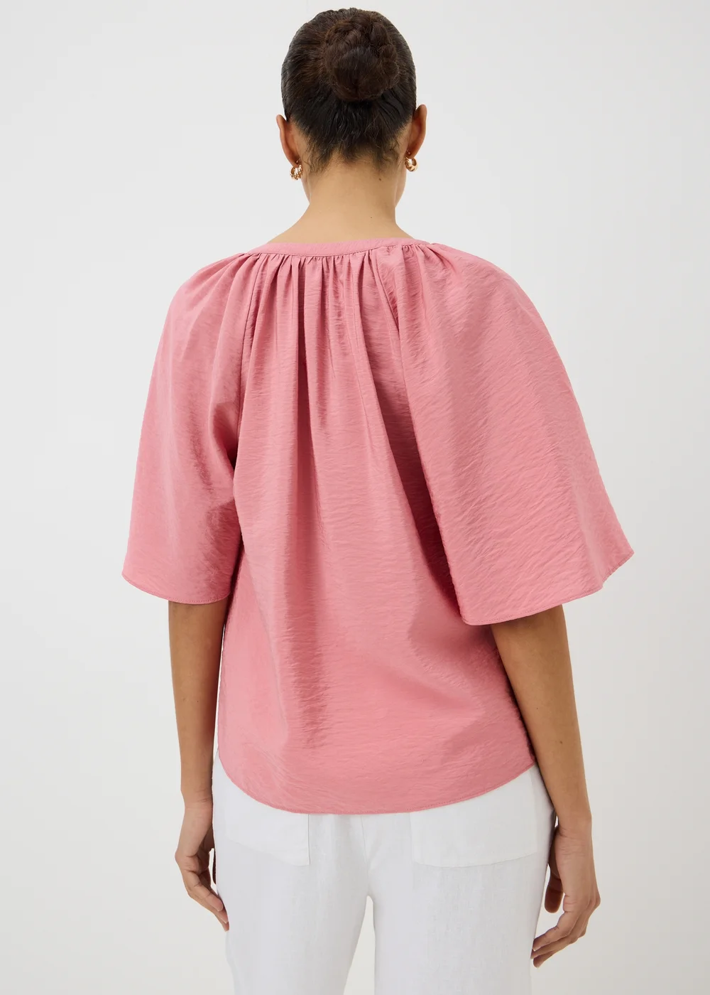Pink Angel Sleeve Popover Blouse - 8 Image 2