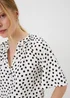 Cream Polka Dot Angel Sleeve Popover Blouse - 8 Image 3