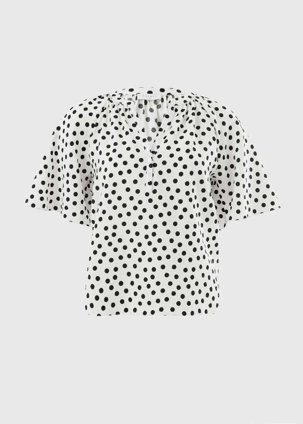 Cream Polka Dot Angel Sleeve Popover Blouse - 8 Image 4
