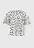 Cream Polka Dot Angel Sleeve Popover Blouse - 8 Image 4
