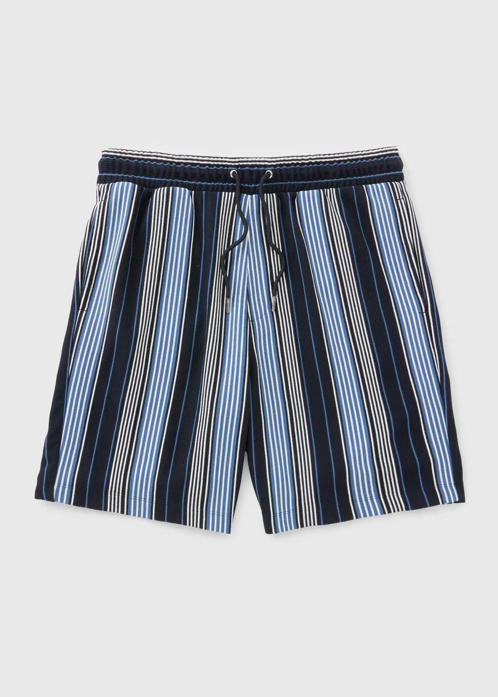 Navy Vertical Stripe Co Ord Shorts - M Image 4