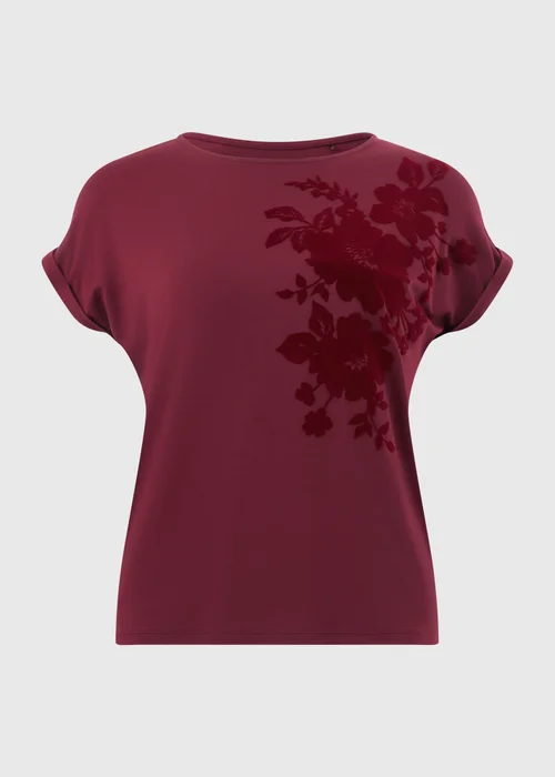 Burgundy Lace Flower T-Shirt - 14 Image 2