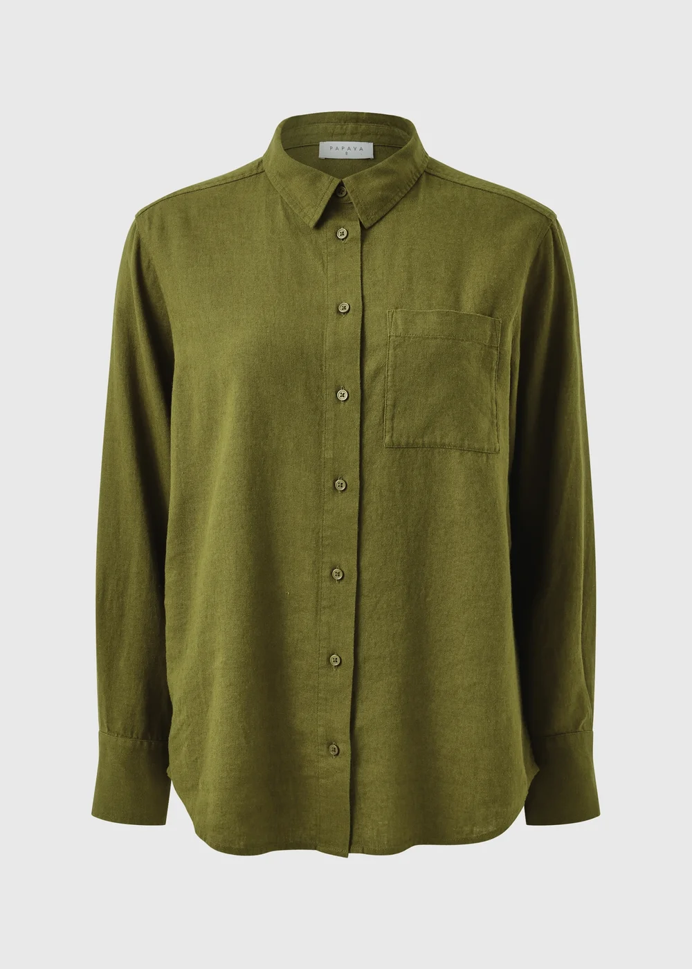 Olive Linen Blend Co Ord Shirt - 10 Image 4