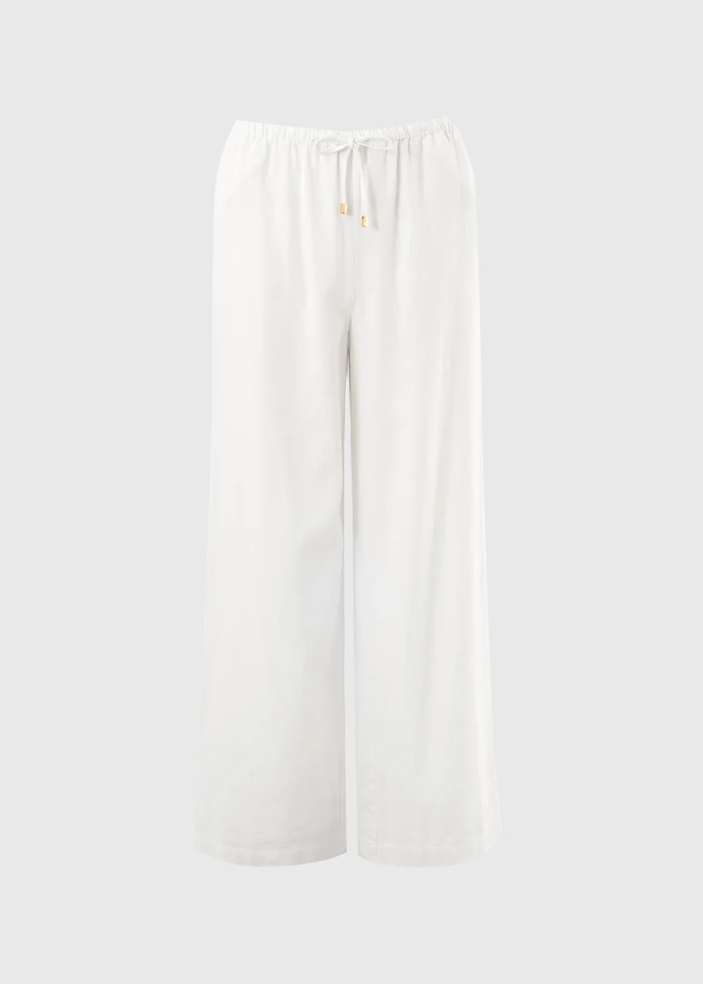 White Linen Blend Wide Leg Trousers - Size 08 29 leg Image 4