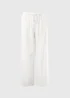 White Linen Blend Wide Leg Trousers - Size 08 29 leg Image 4
