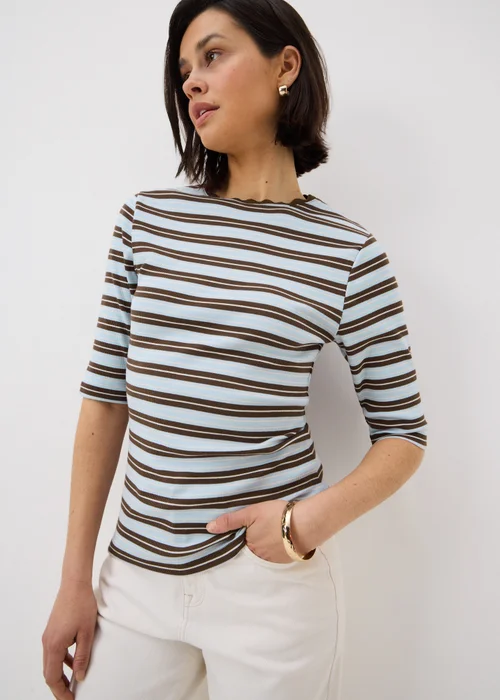 Blue Stripe Fitted T-Shirt - 8 Image 1