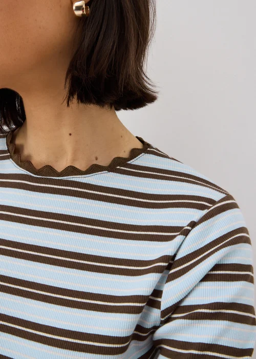 Blue Stripe Fitted T-Shirt - 8 Image 3