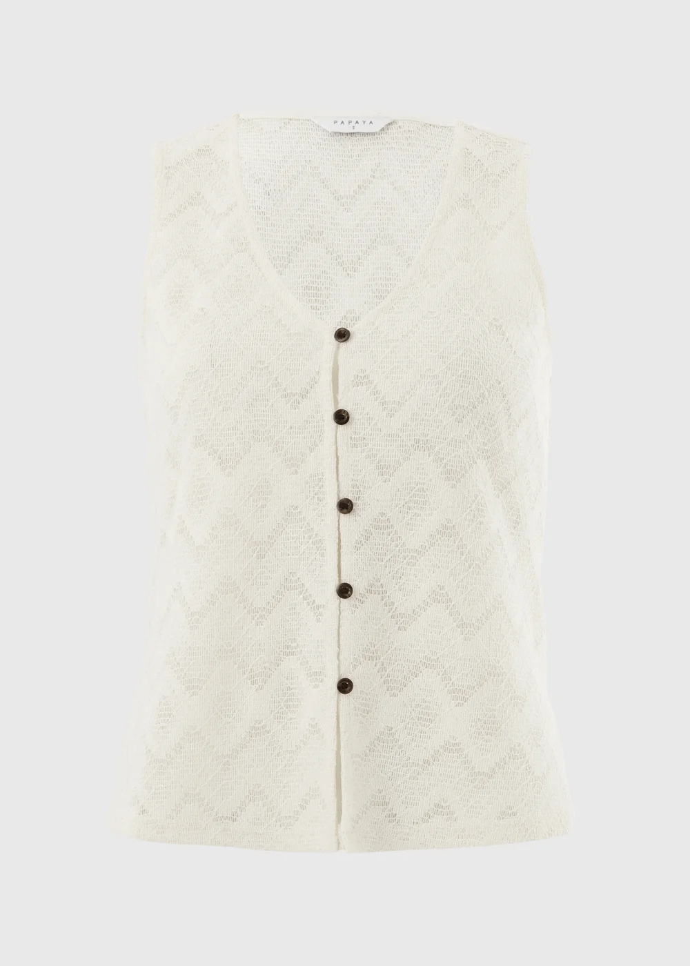 Cream Zig Zag Waistcoat Co Ord Top - S Image 4