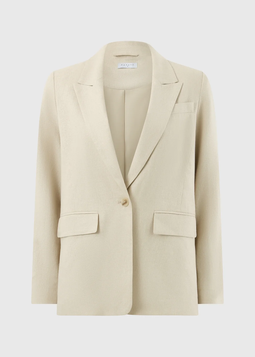 Oatmeal Linen Blend Blazer - 8 Image 4
