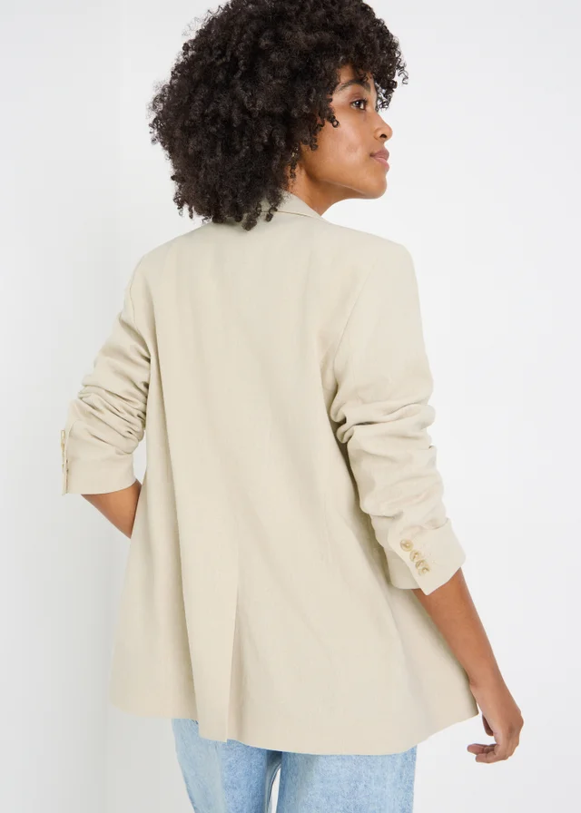 Oatmeal Linen Blend Blazer