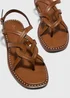 Tan Whipstitch Gladiator Sandals - 3 Image 2