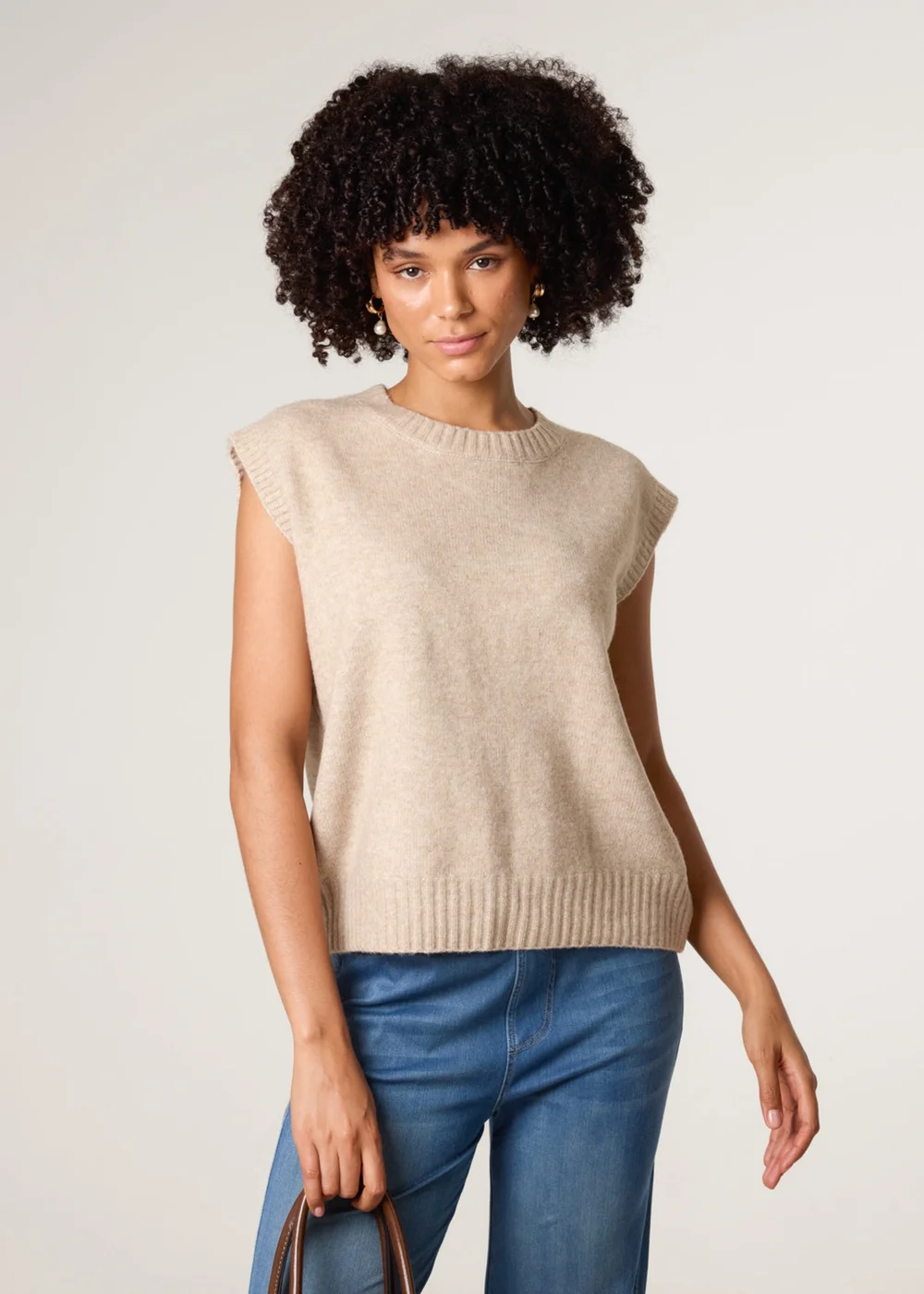 Blue Vanilla Beige Round Neck Vest - 18-20 Image 4