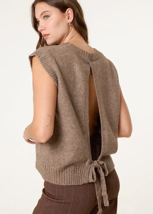 Blue Vanilla Brown Round Neck Vest - 18-20 Image 1