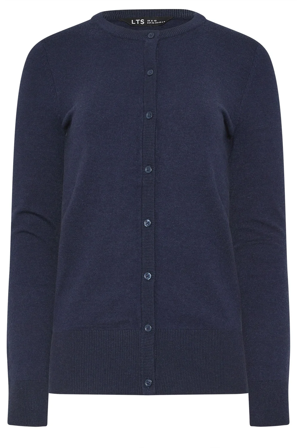 Long Tall Sally Navy Blue Crew Neck Button Cardigan - 8-10 Image 5