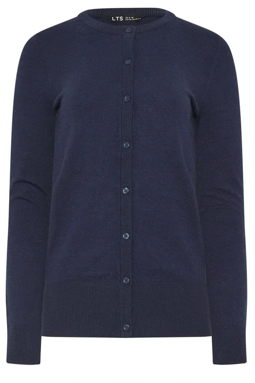 Long Tall Sally Navy Blue Crew Neck Button Cardigan - 8-10 Image 5
