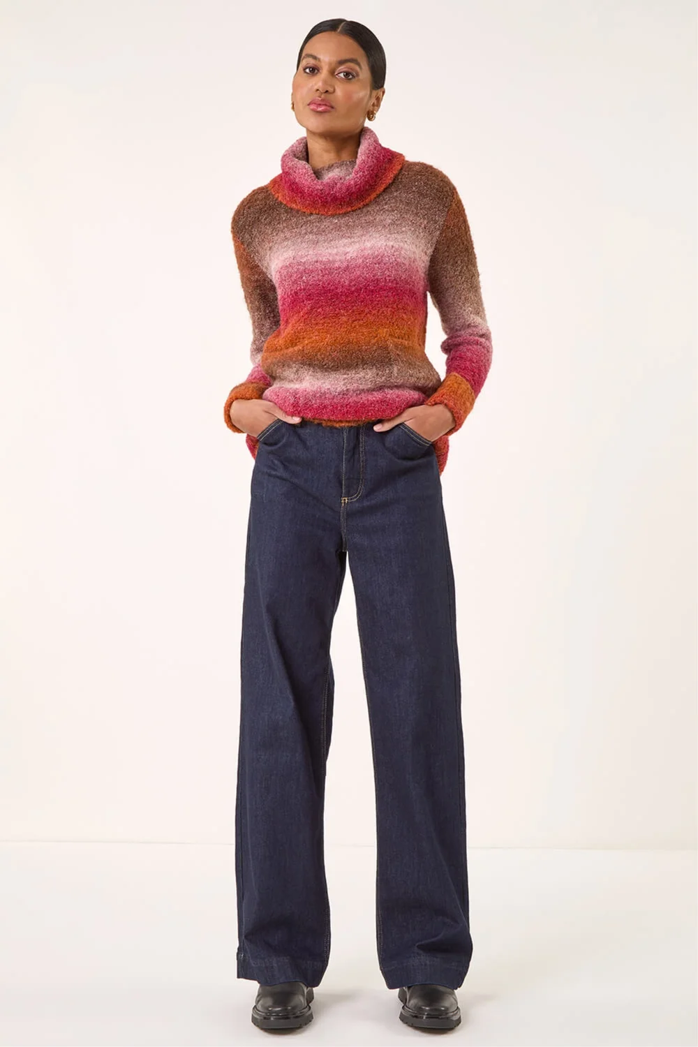 Roman Rust Ombre Stripe Knit Jumper - Size 18 Image 3