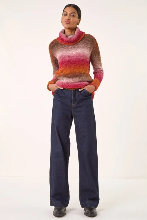 Roman Rust Ombre Stripe Knit Jumper - Size 18 Image 3