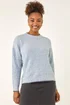 Roman Light Blue Stitch Detail Soft Knit Jumper - Size 16 Image 2