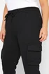 Yours Curve Black Cargo Joggers - Size 18 29 leg Image 3