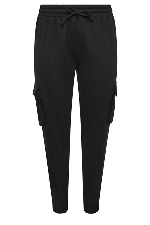 Yours Curve Black Cargo Joggers - Size 18 29 leg Image 5