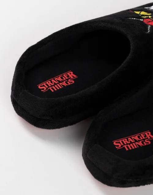 Stranger Things Kids Black Mule Slippers (Older 12-5 years) - 4 Infants Image 3
