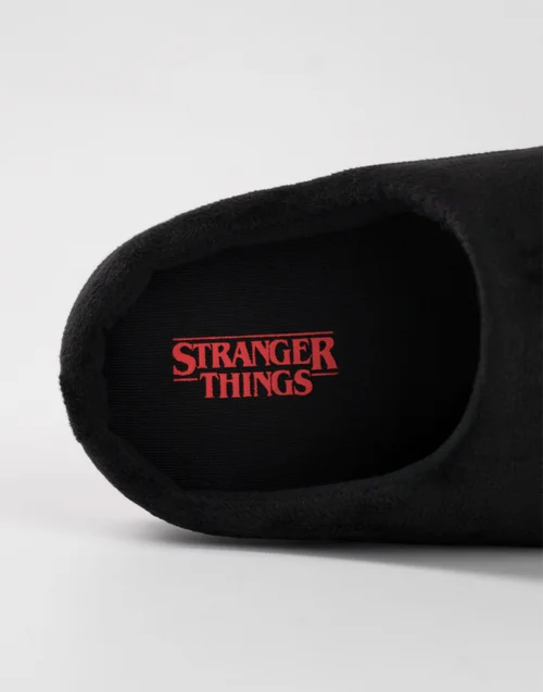 Stranger Things Kids Black Mule Slippers (Older 12-5 years) - 4 Infants Image 4