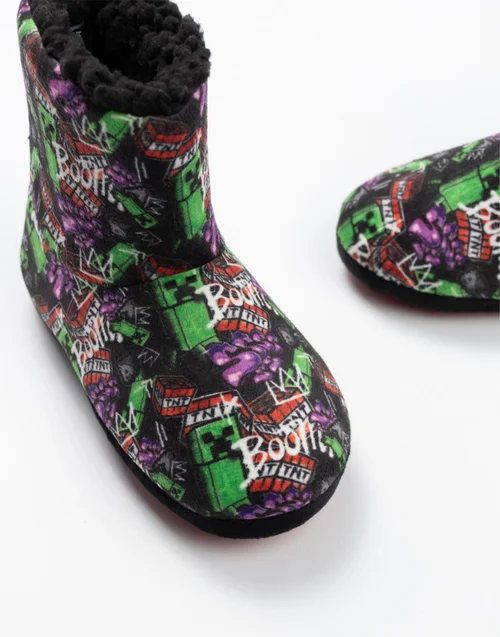 Minecraft Kids Multicolor Slipper Boots (Older 11-5 years) - 2 Infants Image 4